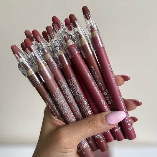 12 Pcs Matte Light Shades Lip Pencils Lip Liner