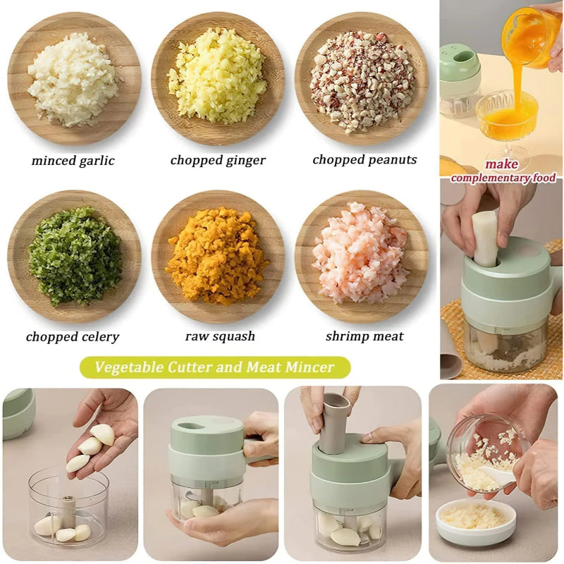 4 in 1 Electric Handheld Vegetable Cutter