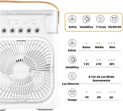Portable Air Conditioner Fan 7 | Colors Light, 5 Sprays,3 Speeds