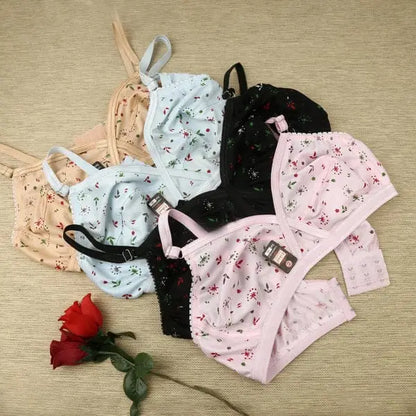4 Piece Pack - Comfortable Printed Soft Bras for Women