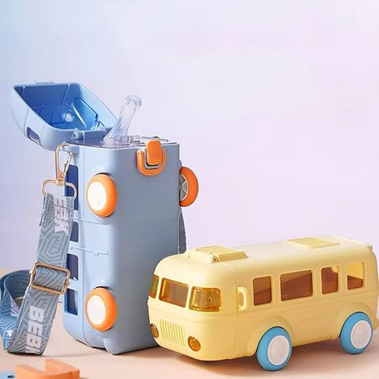 Portable Bus Water Bottel with Straw & Straps