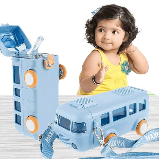 Portable Bus Water Bottel with Straw & Straps