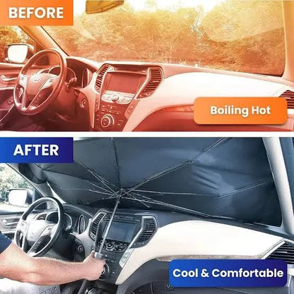 FOLDABLE CAR WINDSHEILD SUN SHADES UMBRELLA