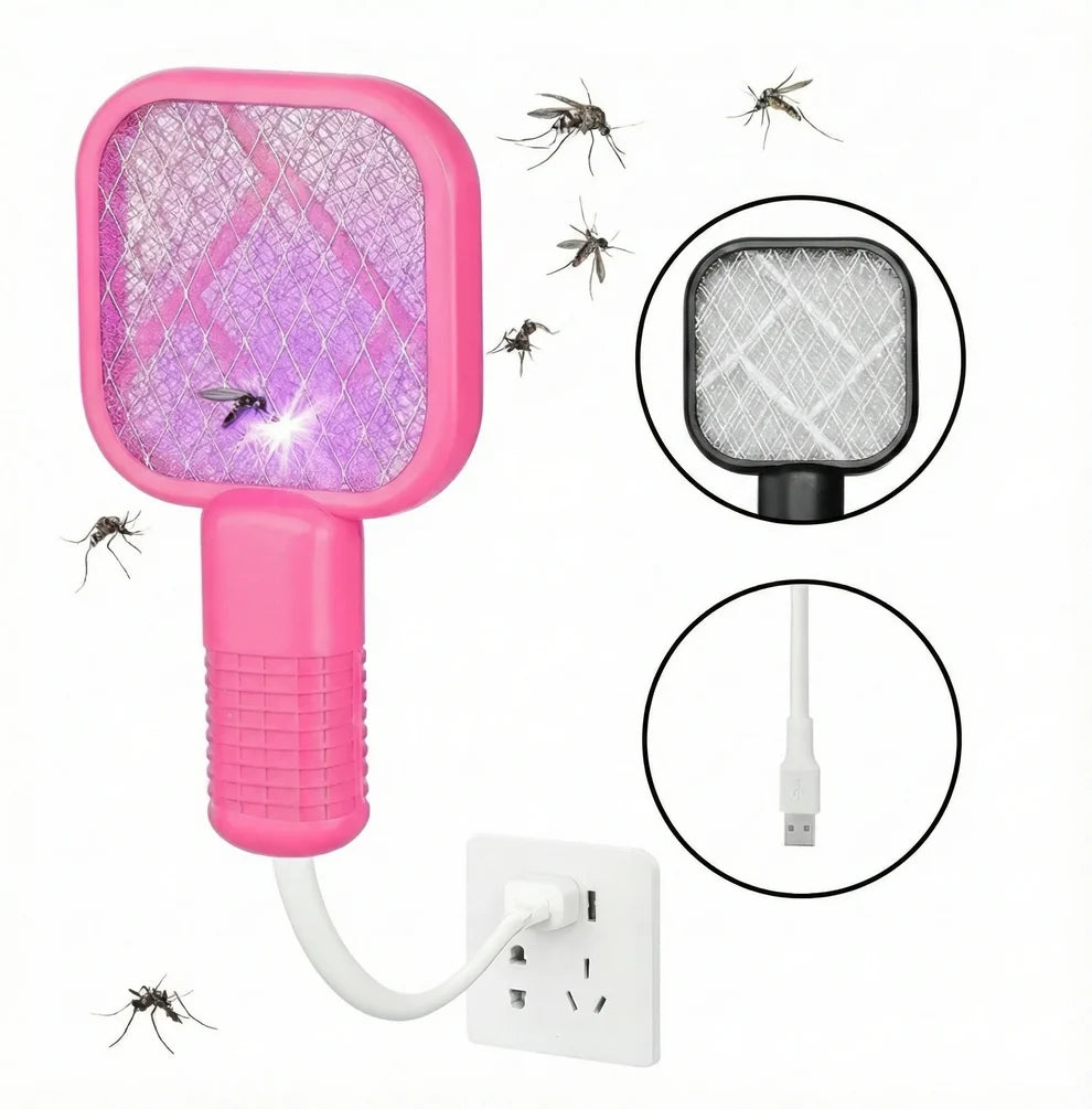 USB Electric Mosquito Killer Racket Lamp | Silent & Safe Insect Killer Light - with 1 YEAR WARRANTY