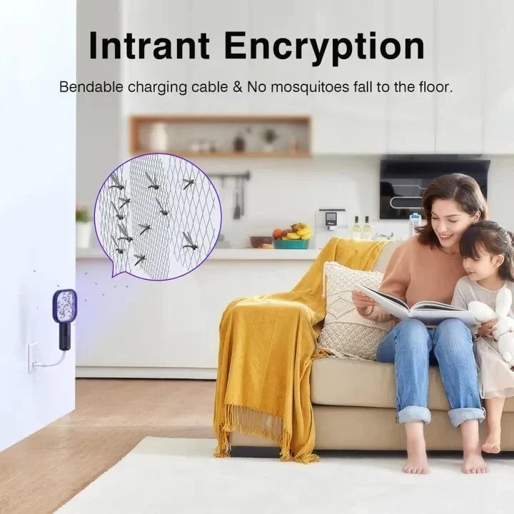 USB Electric Mosquito Killer Racket Lamp | Silent & Safe Insect Killer Light - with 1 YEAR WARRANTY