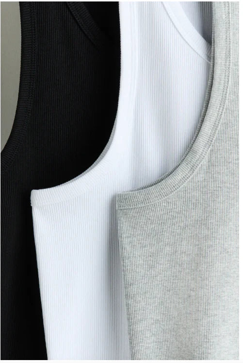 3 Piece Men's Cotton Ribbed Tank Top (WBG)